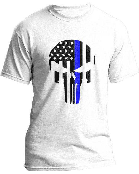 Thin Blue Line Skull T-Shirt